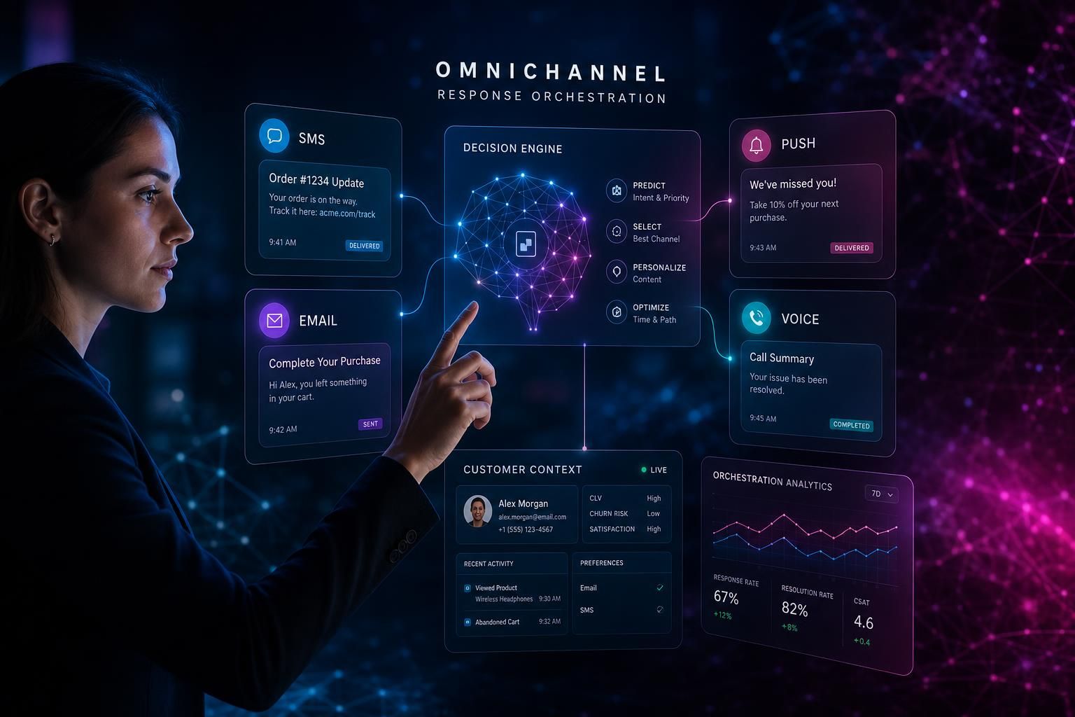 Member response rate by channel comparing generic outreach to context-first orchestration