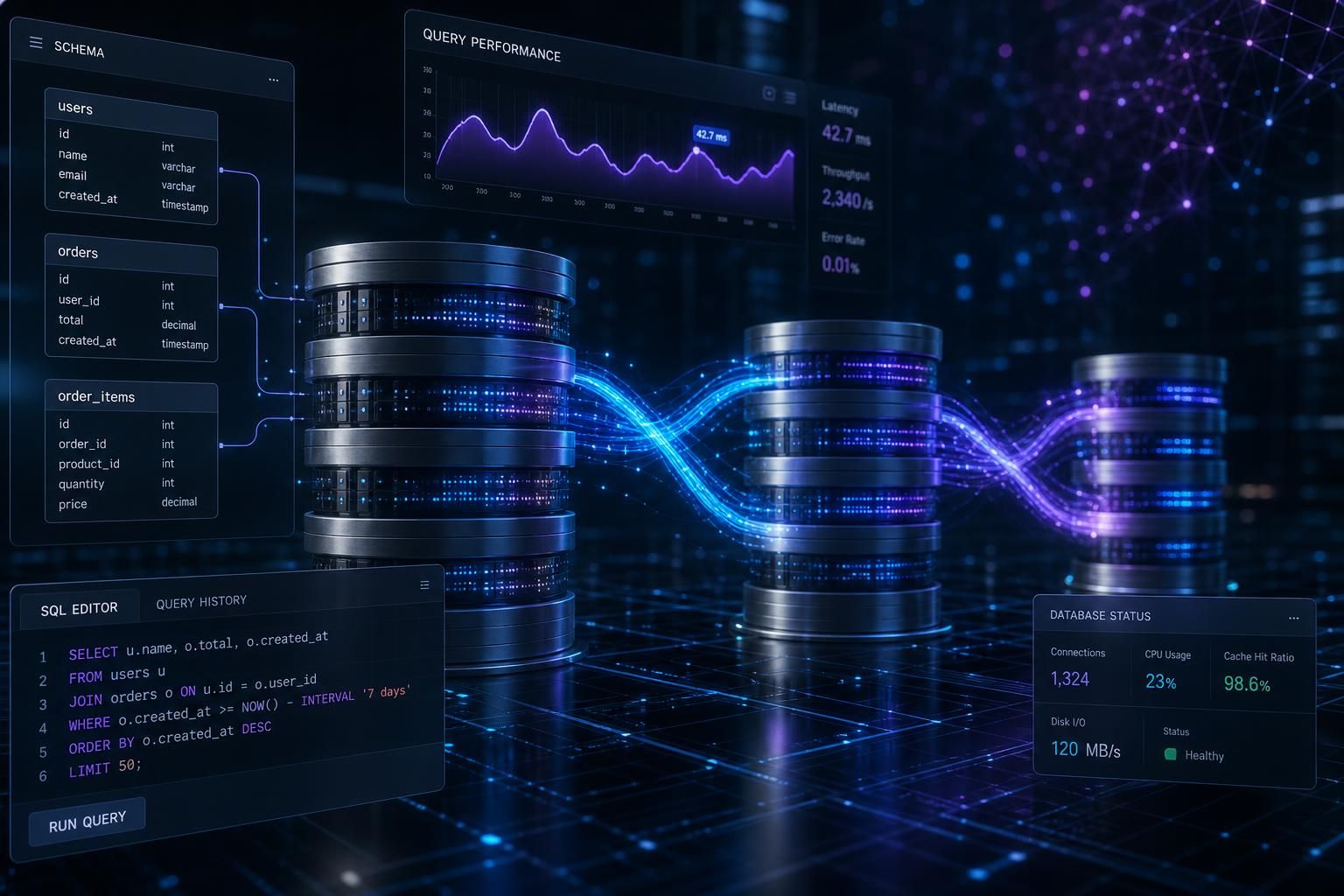 Enterprise database infrastructure and high-speed data flow